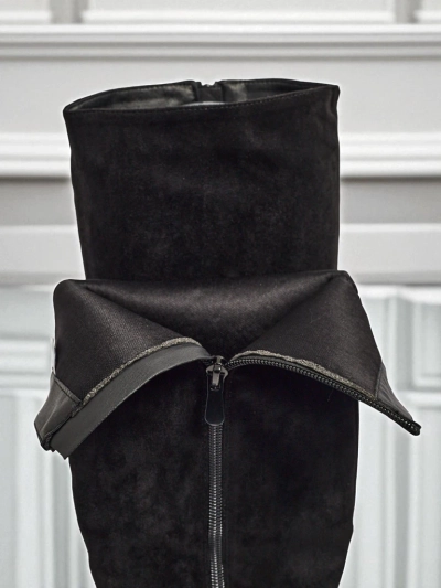 Dámské kozačky eko semišové na sloupku GaleNest