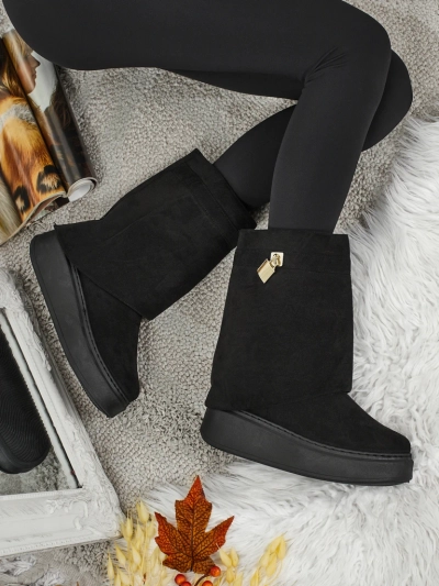 Krátké boty a'la sněhule dámské s připínacím svrškem Elizze