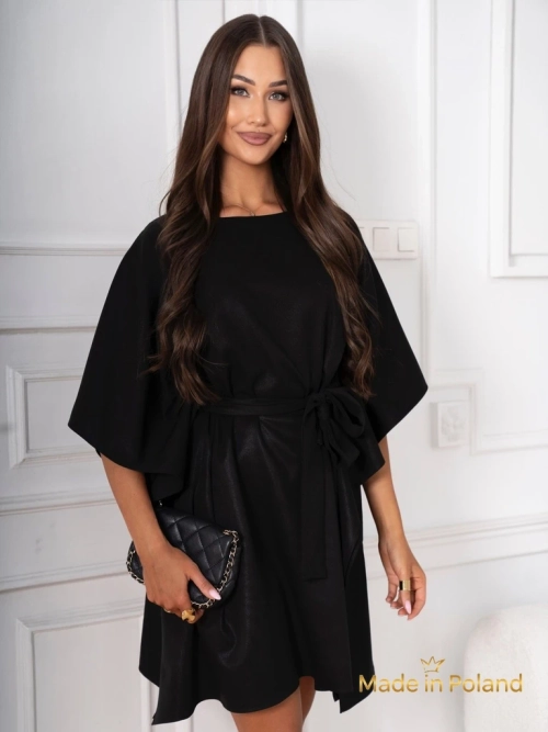 Жіноча коротка сукня з паском і воланами Eviest