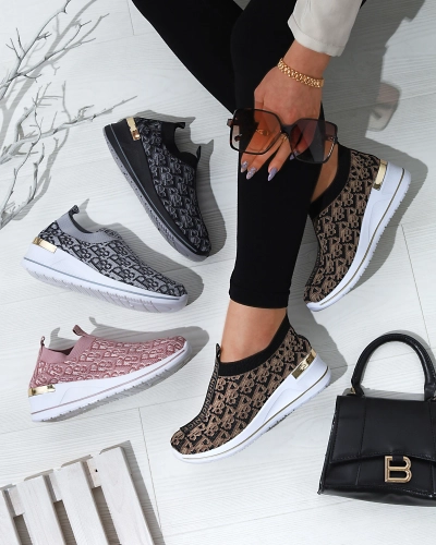 Černo-šedá dámská sportovní obuv s potiskem Scerpa- Obuv