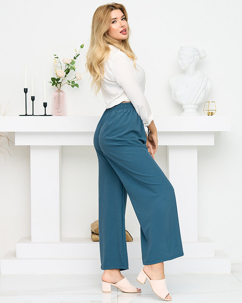 Бірюзове жіноче широке палаццо - Одяг