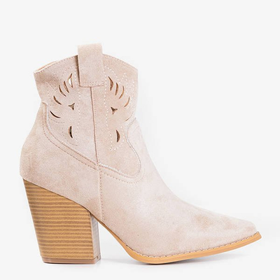 Бежеві ковбойські черевики ала на пост Бельє - Взуття