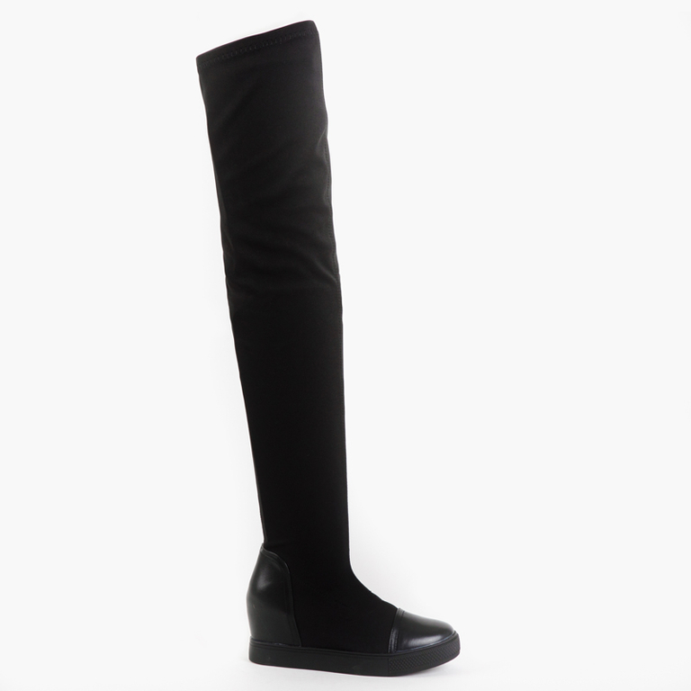 Dámské černé kozačky nad kolena Sada-Boty