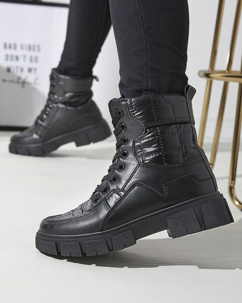 OUTLET Чорні жіночі неутеплені черевики Qertera- Footwear