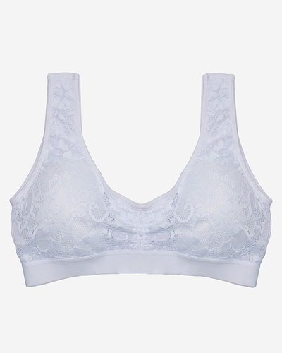 Bílá dámská sportovní podprsenka s krajkou- Spodní prádlo