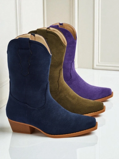 Dámské kovbojské boty eko semišové SpireHush
