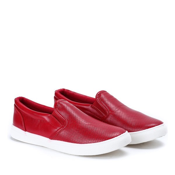 Czerwone tenisówki ażurowe Morgan - Obuwie