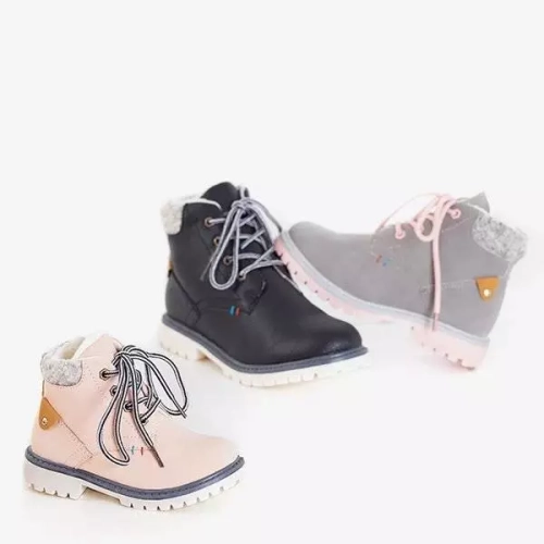 OUTLET Рожеві дівчачі утеплені чоботи на верхівці - Взуття