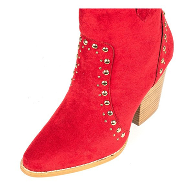 Červené kovbojské boty na vysokém sloupku Gana - Obuv