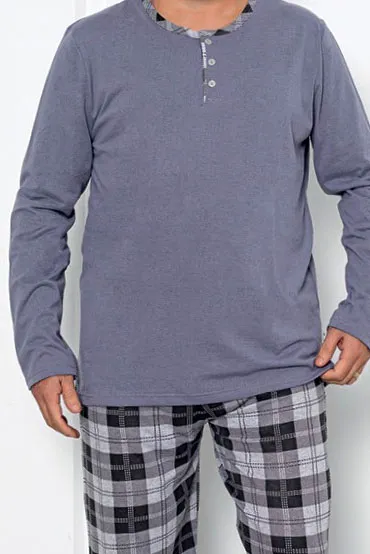 Royalfashion Котон чоловічі піжами в клітку РОЗМІР ПЛЮС