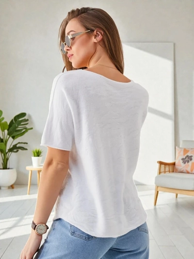 Royalfashion Tenký dámský svetr s krátkým rukávem