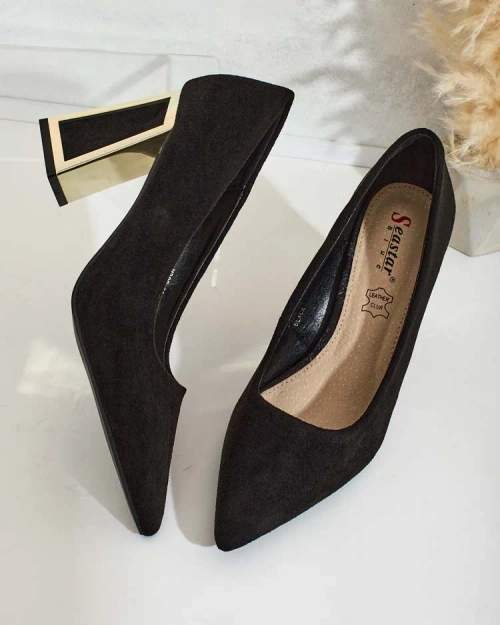 Royalfashion Жіночі туфлі-човники на декоративному каблуці Badilla