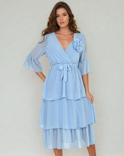 Royalfashion Dámské midi šaty s volánky