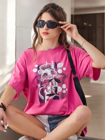 Royalfashion Жіноча бавовняна футболка з принтом