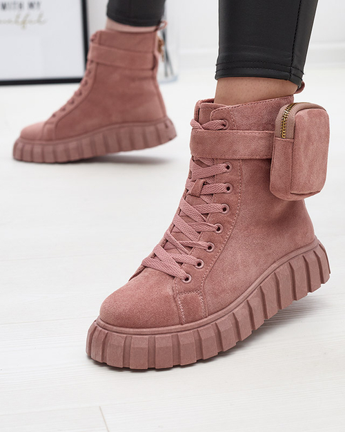 Жіночі черевики з сумкою рожевого кольору Sauups- Footwear