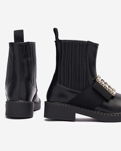 Чорні жіночі ботильйони з орнаментом Zenata - Взуття