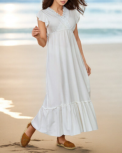 Royalfashion Dámské dlouhé šaty s krajkou