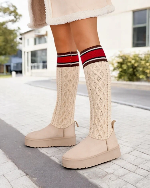 Royalfashion Dámské sněhové boty s ponožkovým skaftem Kokumi