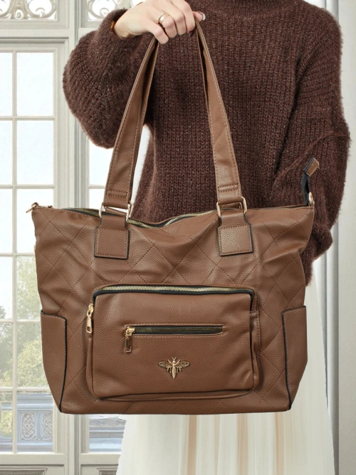 Жіноча сумка-шопер еко шкіряна стьобана Marvaya