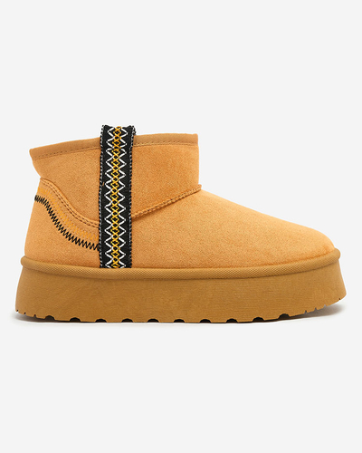 Royalfashion Dámské krátké kozačky a'la snow boots s ornamentem Erititta