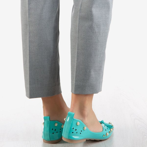 Жіночі бірюзові балерини з орнаментами Lil - Взуття