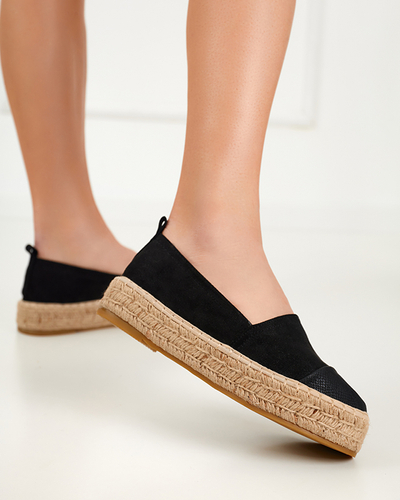 OUTLET Černé espadrilky s ozdobnou špičkou Steve - Footwear