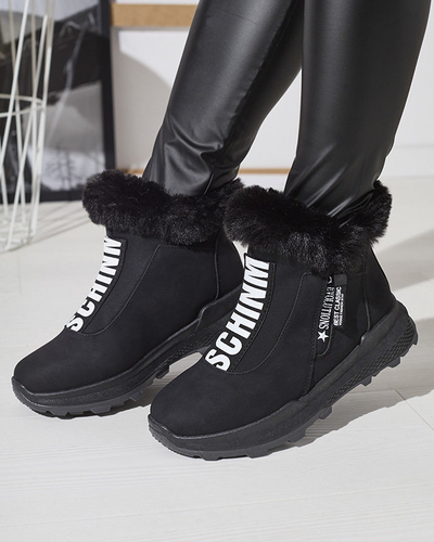 OUTLET Чорні жіночі утеплені черевики з хутром Scherr- Footwear