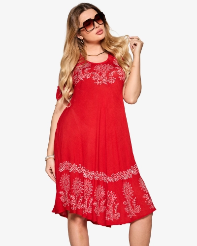 Червона жіноча пляжна сукня-покривало - одяг