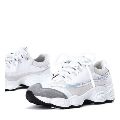 Białe buty sportowe na grubszej podeszwie Celie - Obuwie