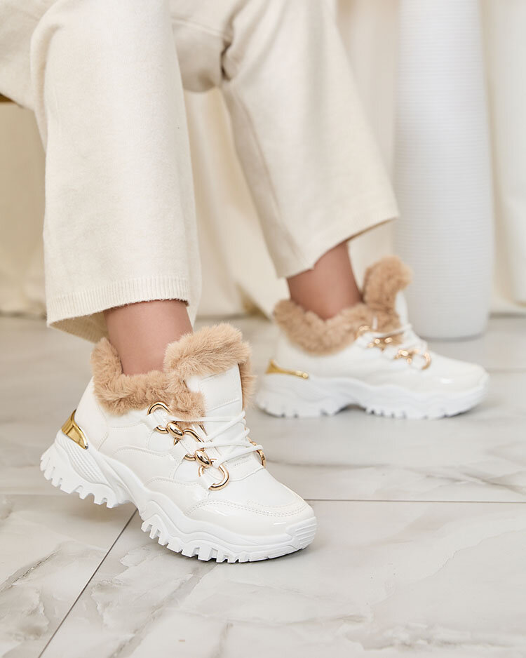 Royalfashion White Carucca zateplené dámské tenisky