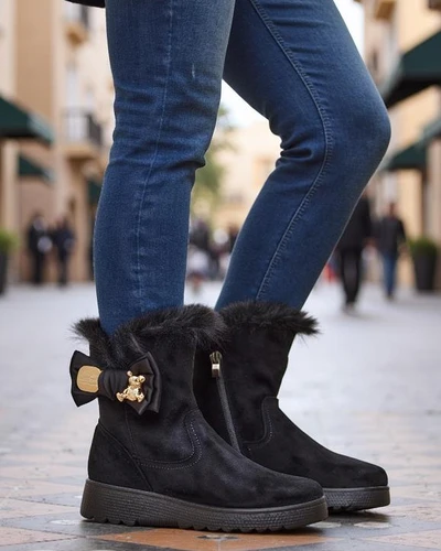 Royalfashion Dámské sněhule s mašlí Kiebbi