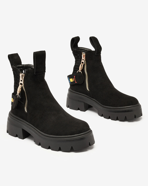 Чоботи жіночі із замші Royalfashion Eco в чорному кольорі Refaset