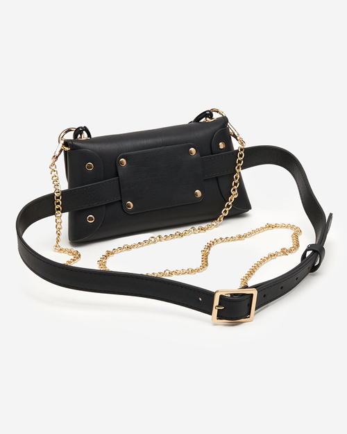 Чорна маленька сумочка-нирка з тисненням - Аксесуари