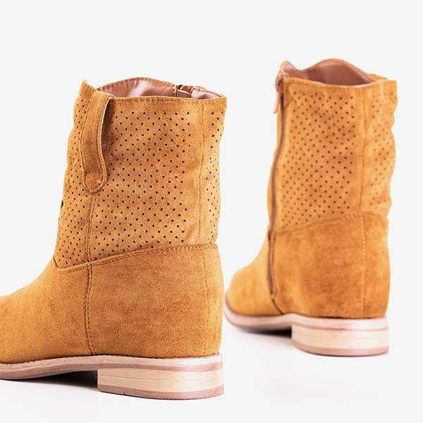 Hnědé kovbojské boty se zakrytým klínem Taize - Obuv