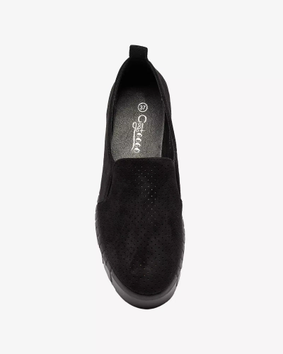 Černé dámské slip on tenisky Openwork Cegeti - Obuv