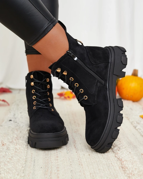 Royalfashion Чорні жіночі утеплені черевики Sedurra trapper