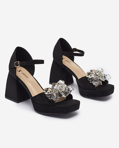 Černé dámské sandály s krystaly Celidi - Obuv