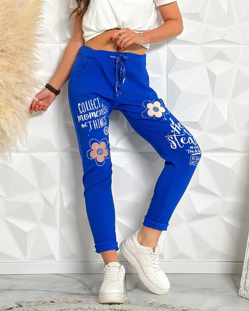 Royalfashion Жіночі тканинні штани з написом