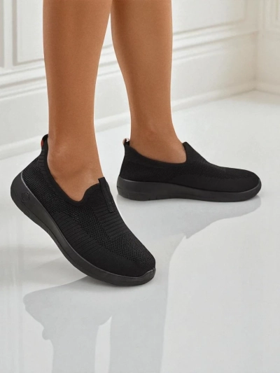 Жіночі мокасини чорні Тканина Lyra Nero - зручне взуття плоский каблук