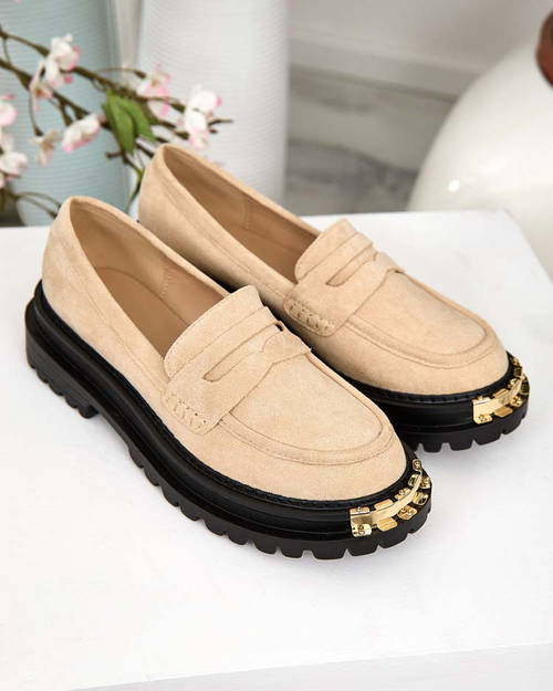 Мокасини Giulia Бежеві з Екошкіри