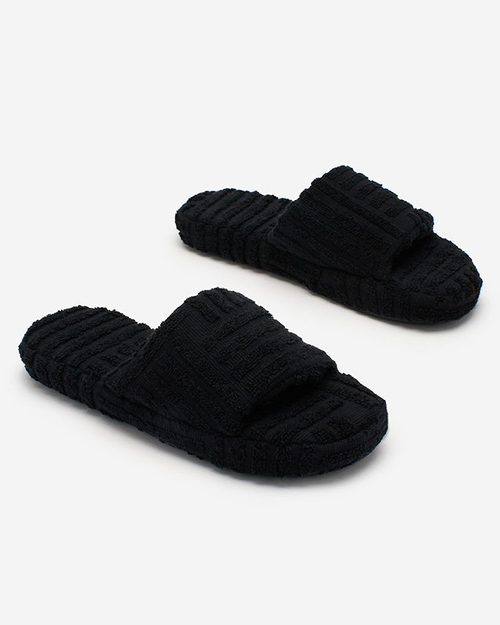 Жіночі шльопанці з тканини Royalfashion чорні Tylles