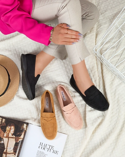 Жіночі мокасини з екозамші верблюжого кольору Daffer- Footwear