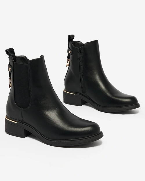 Royalfashion Чорні жіночі черевики a'la sztyblety екошкіра Frince