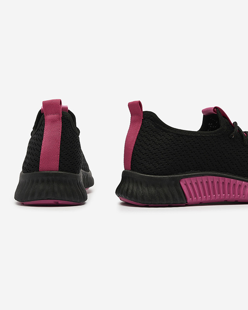Чорні жіночі спортивні туфлі зі вставками кольору фуксії Keteti - Взуття