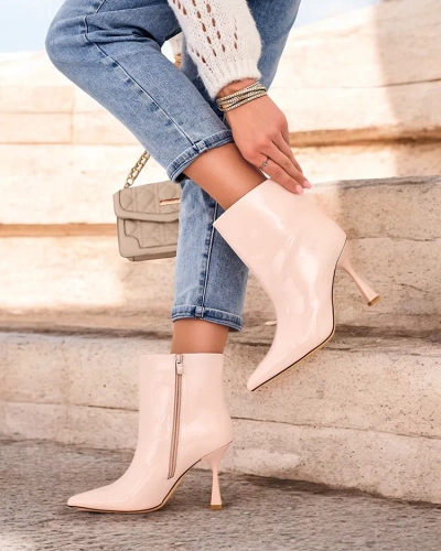 Royalfashion Loori lakované dámské boty na jehlovém podpatku