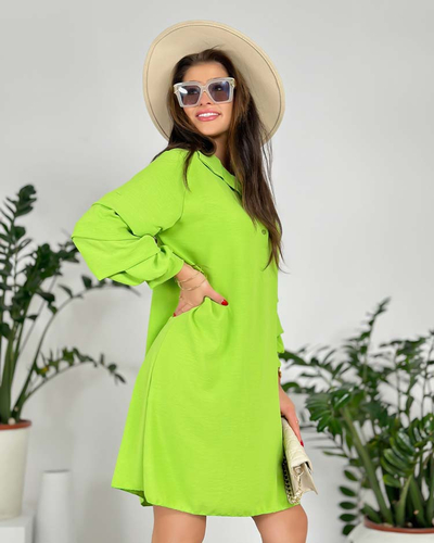 Royalfashion Dámské oversize šaty s volánkem na rukávech
