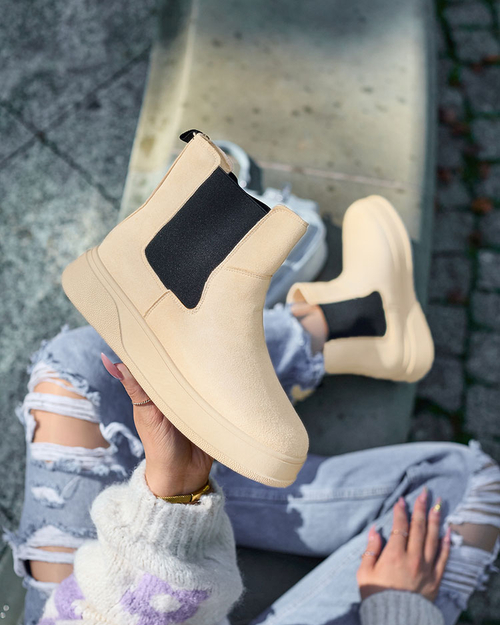Royalfashion Бежеві жіночі черевики a'la snow boots Uteris