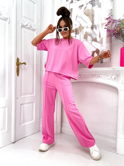 Royalfashion Dámský bavlněný set s rozšířenými kalhotami