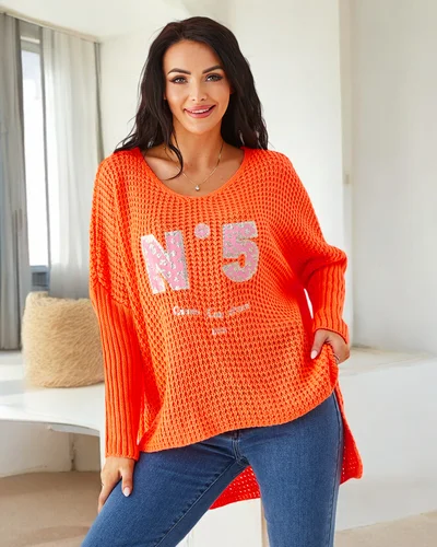 Royalfashion Акриловий в'язаний светр для жінок з написами