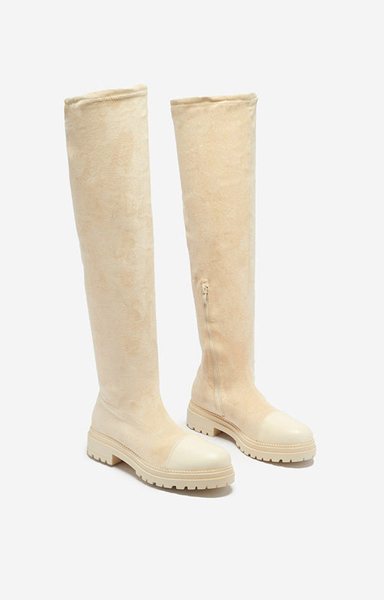Жіночі бежеві високі чоботи Caff